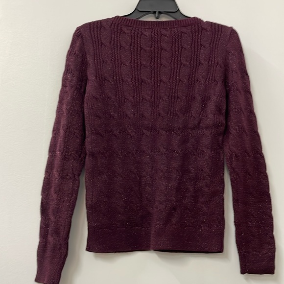 Lauren Ralph Lauren Women’s Cable Knit Cotton Blend Boatneck Sweater Dark Red - Picture 4 of 6